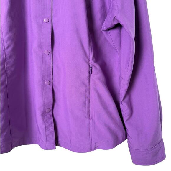 Duluth Trading Co Snap Front Shirt Long Sleeve Vented CoolPlus Outdoors Purple L - Picture 5 of 11